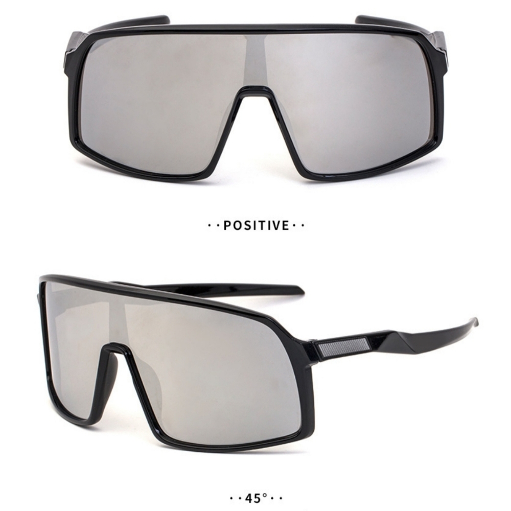 Square Sports Sunglasses Unisex  Black